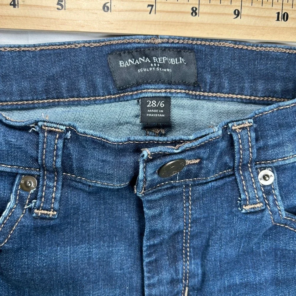 Banana Republic Sculpt Skinny Dark Wash‎ Denim Jeans Size 28 6